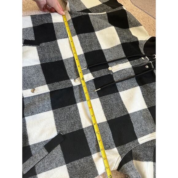 Divided H&M black/white plaid hooded jacket, size small - Picture 10 of 15